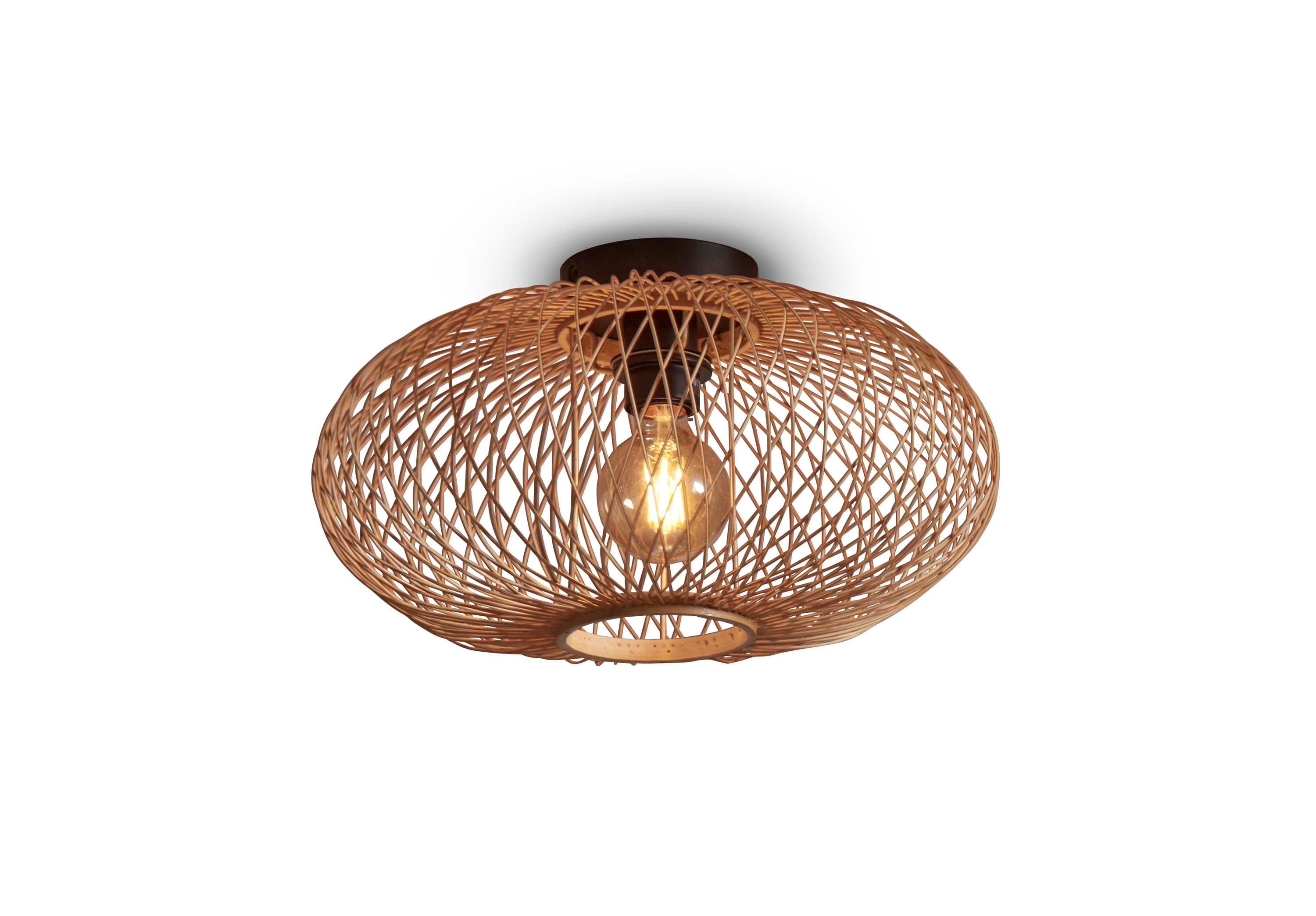 Ceiling lamp Cango bamboo ellipse S/shade dia.40xh.20cm. natural